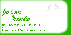 jolan wanko business card